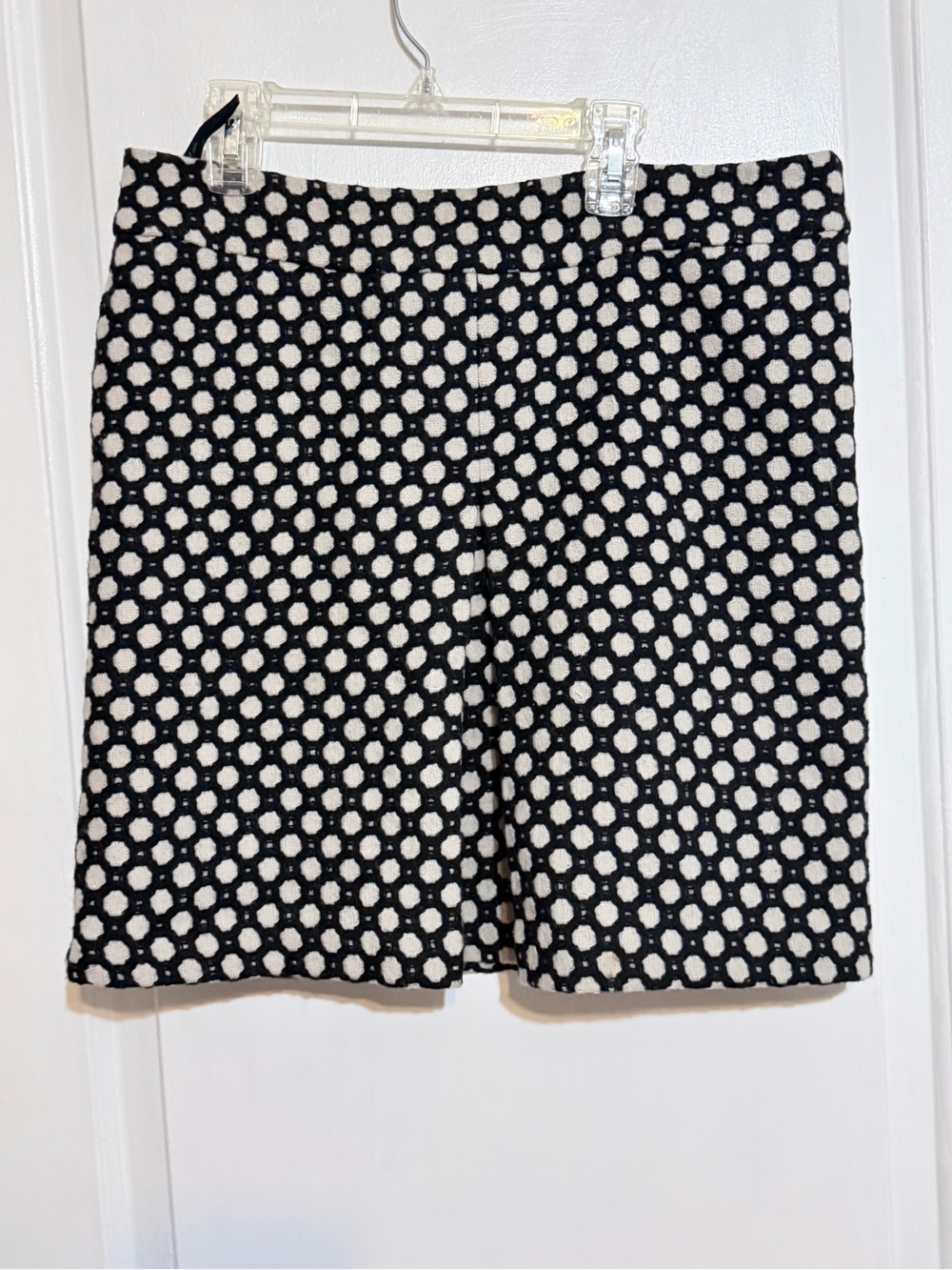Boden Wool Black and White Mini Skirt with Polka Dot Pattern 14R - Picture 6 of 11
